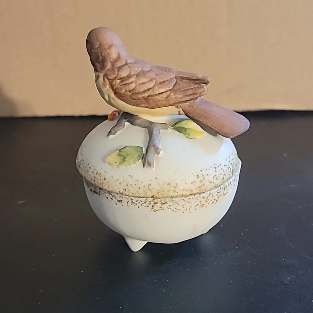 Vintage Bird Trinket Box
